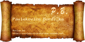 Pavlekovics Boróka névjegykártya